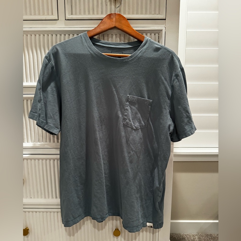 Blue The North Face cotton t-shirt with front pocket